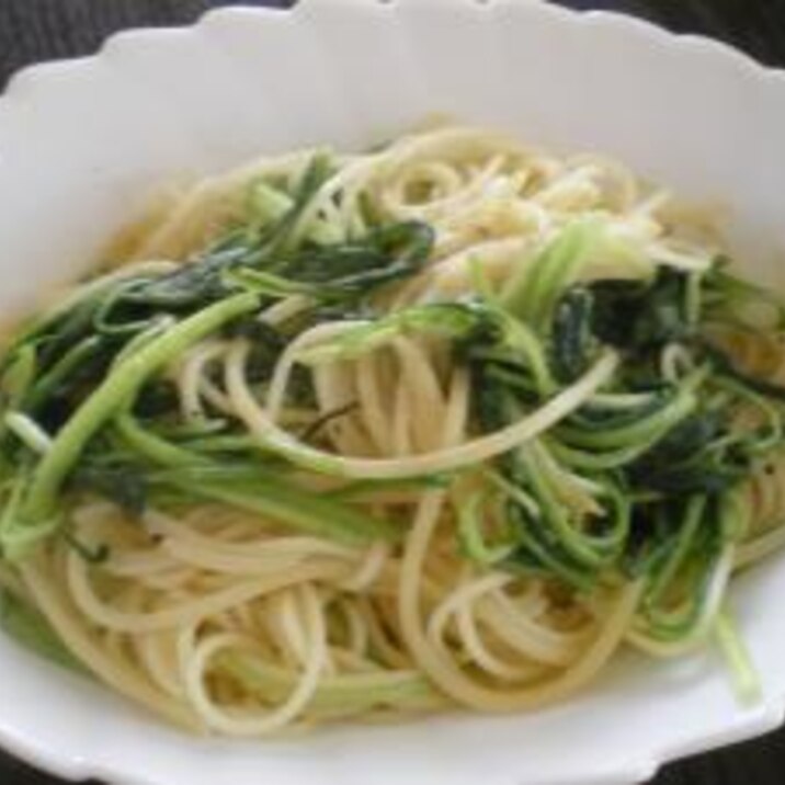 壬生菜の醤油パスタ